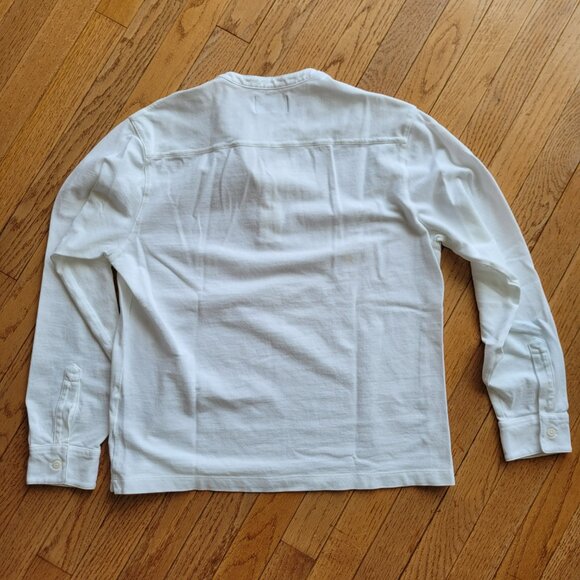 White Long Sleeve Henley Shirt - Picture 5 of 12